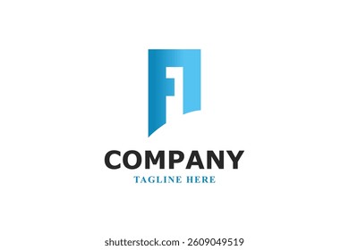 letter a blue modern and simple logo