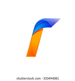 I letter blue and Orange logo design Fast speed design template elements for application.