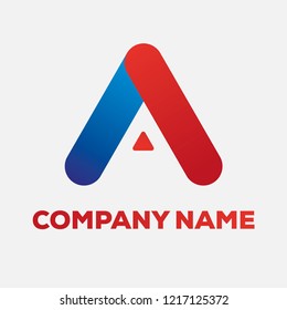 A letter blue and red logo design