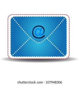 The letter with blue symbol