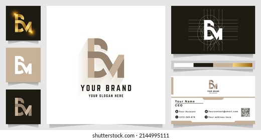 Letter BM or BN monogram logo with business card design