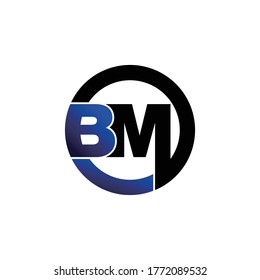 Letter BM circle logo icon design vector. monogram logo vector illustration