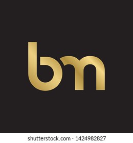 Letter bm linked lowercase logo design template elements. Gold letter Isolated on black  background. Suitable for business, consulting group company.