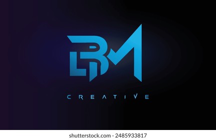 Letter BM logo design creative custom clean two alphabet logo
