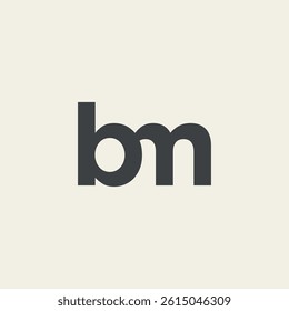 Letter BM logo design in grey color with a light colored background