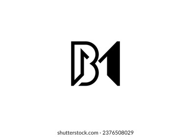 Vector de diseño de logotipo BM de carta 