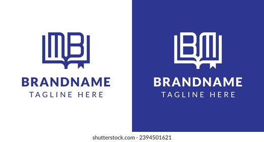 Letter BM and MB Book Logo, suitable for business related to book with BM or MB initials