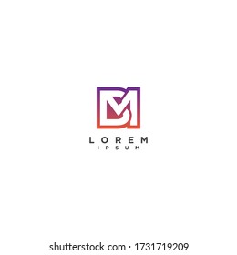 Letter BM MB logo icon design template elements