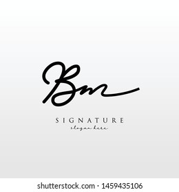 Letter BM Signature Logo Template - Vector