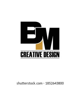 Letter BM simple logo design vector