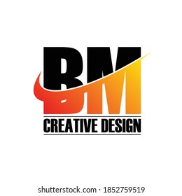Letter BM simple logo design vector