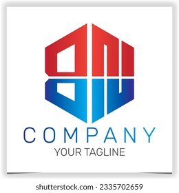 letter BN initial hexagon logo icon premium elegant template vector eps 10