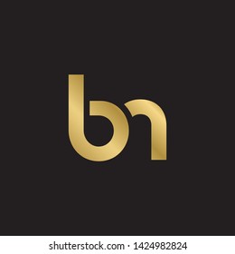 Letter bn linked lowercase logo design template elements. Gold letter Isolated on black  background. Suitable for business, consulting group company.