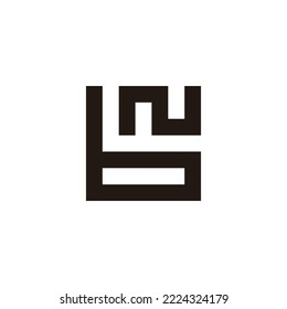 Letter bN Nb b N square geometric symbol simple logo vector