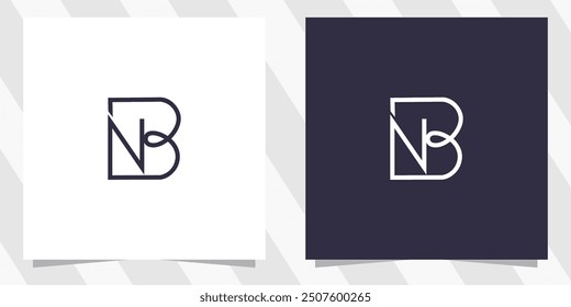 Vector de diseño de logotipo de la letra BN NB