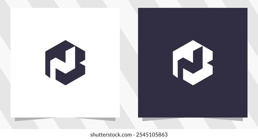 letter bn nb logo design vector