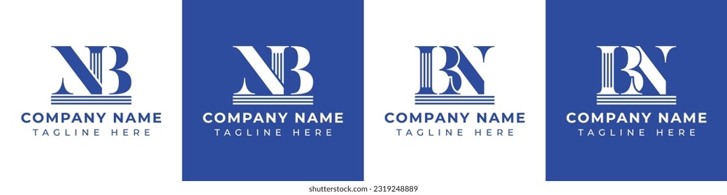 Letter BN and NB Pillar logo, suitable for any business with NB or BN related to Pillar.