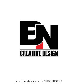 Letter BN simple logo design vector