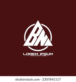 Letter BN triangle logo design vector