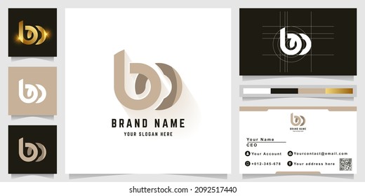 Logotipo de letra bo o monograma bao con diseño de tarjeta de visita
