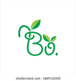 Letter Bo Leaf Logo Vector Stock Vector (Royalty Free) 1869110335 ...