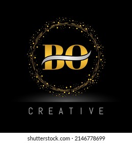 letter BO Logo Design Vector Template. Initial Gold And Silver Letter Design BO Vector Illustration.