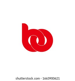 letter bo overlapping flat design symbol logo vector