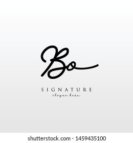 Letter BO Signature Logo Template - Vector