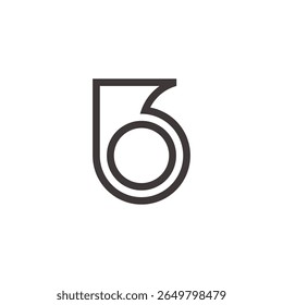 letter bo simple geometric circles logo vector 