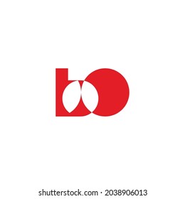 letter bo simple linked geometric logo vector