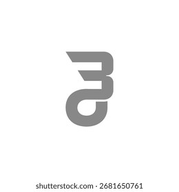 letter bo simple linked infinite loop logo vector 