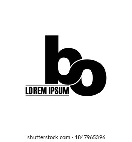 Letter BO simple monogram logo design vector