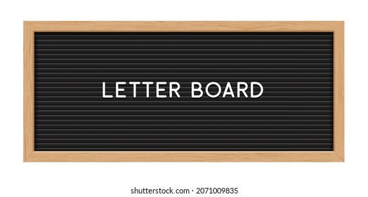 Letter Board Black Isolated Word Background Frame Message Vector Vintage Letterboard Sign Alphabet