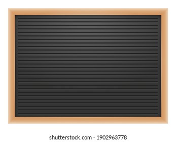 Letter board or blackboard for post menu, message note, wooden board for cafe or office. Vector illustration, school or office notice
