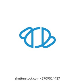Vector de logotipo geométrico simple oval abstracto de la letra Bob 