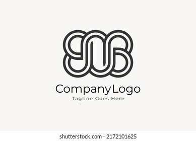 Logotipo de Monograma de la carta BOB, utilizable para logotipos de empresas y empresas, plantilla de diseño de logotipos de vectores planos, ilustración vectorial