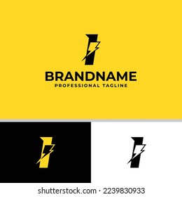 Letter I Bolt Logo, geeignet für jedes Geschäft mit Elektrizität mit I-Initialen.