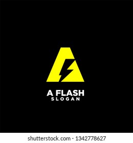 letter a bolt logo symbol icon vector designs illustration