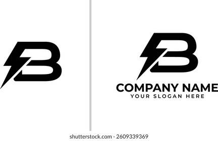 letter bolt logo with vector file