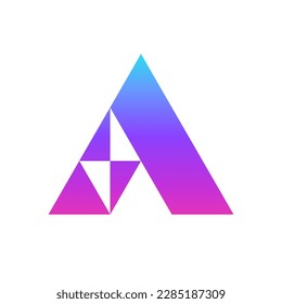Letter A bolt modern logo design