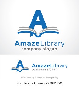 Letter A Book Logo Template Design Vector, Emblem, Design Concept, Creative Symbol, Icon