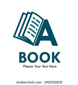 letter a with book logo template illustration. suitable for education, brand, website etc.