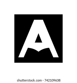 letter A and book logo vector.