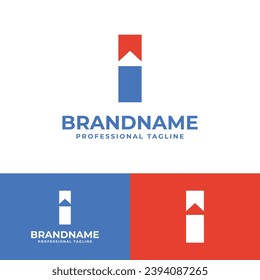 Logo für Lesezeichen des Buchstaben I, geeignet für Unternehmen, die mit Lesezeichen in Verbindung stehen, mit I