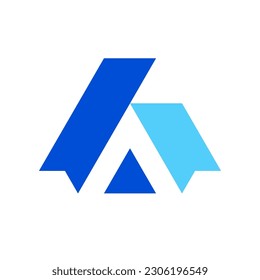 Letter A bookmark modern logo design