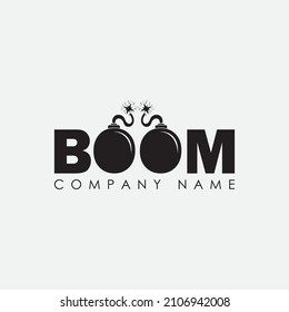 Letter boom logo design vector pictogram