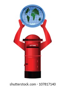 Letter box holding the globe