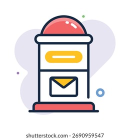 Icono de buzón que representa el correo, la comunicación y las compras de comercio electrónico