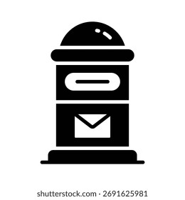 Icono de buzón que representa el correo, la comunicación y las compras de comercio electrónico