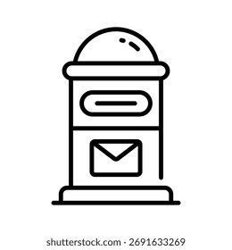 Icono de buzón que representa el correo, la comunicación y las compras de comercio electrónico